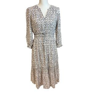 A LOVES A Tiered‎ Midi Dress L Ruffle Flounce Boho Prairie Cottagecore Tradlife